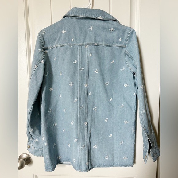 Sezane Will Denim Jacket w/ embroidered flowers NWOT - Picture 6 of 9